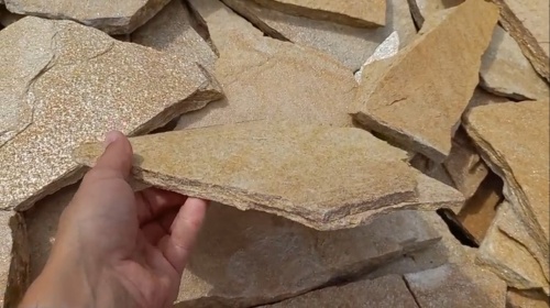 Плитняк златолит жёлтый для фасада 1,5-3 см купить в Пущино